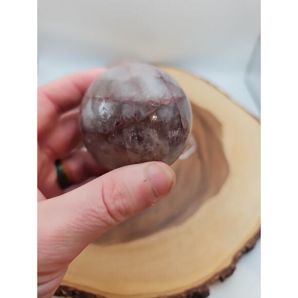 Fire Quartz Crystal Sphere 55-60mm W/stand 1 Each - Picture 7 of 13